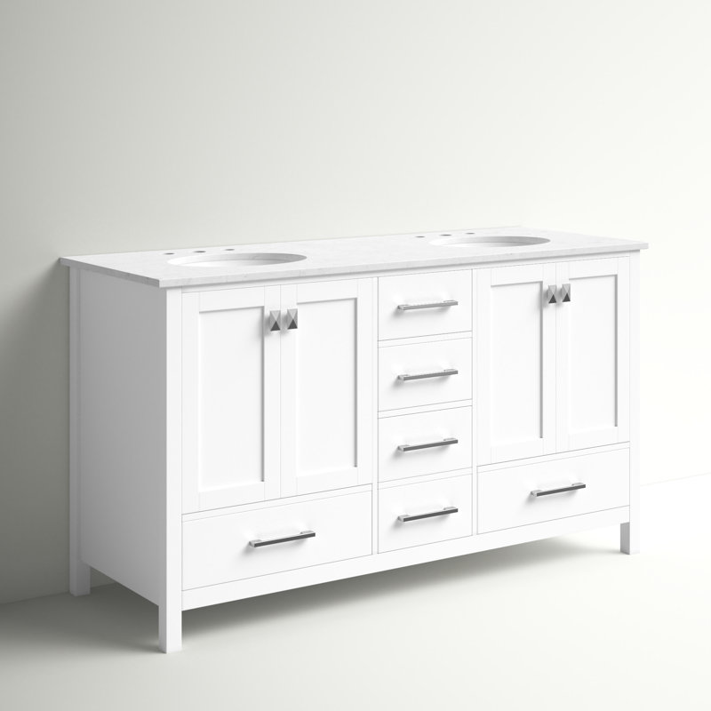 Andover Mills™ Broadview 60'' Freestanding Double Bathroom Vanity with